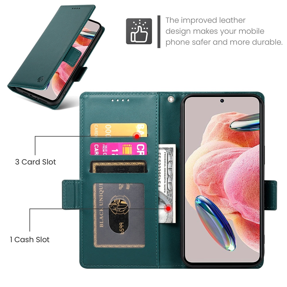 Xiaomi Redmi Note 12 4G Global Wallet Case - Luxury Magnetic PU Leather Flip Cover with Card Slots, Stand & Shockproof Protection