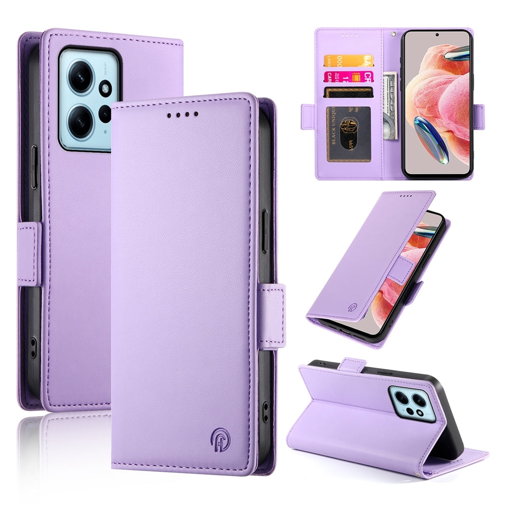 Xiaomi Redmi Note 12 4G Global Wallet Case - Luxury Magnetic PU Leather Flip Cover with Card Slots, Stand & Shockproof Protection