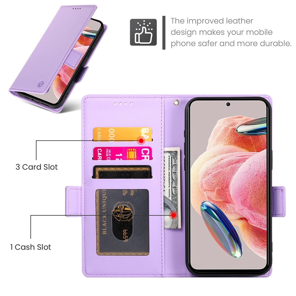 Xiaomi Redmi Note 12 4G Global Wallet Case - Luxury Magnetic PU Leather Flip Cover with Card Slots, Stand & Shockproof Protection