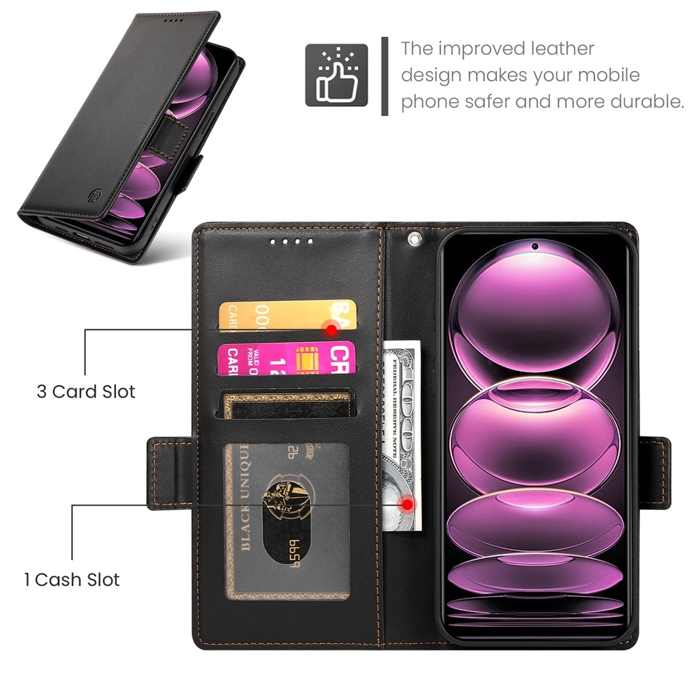 Xiaomi Redmi Note 12 Pro Speed Wallet Case - Luxury Magnetic PU Leather Flip Cover with Card Slots, Stand & Shockproof Protection