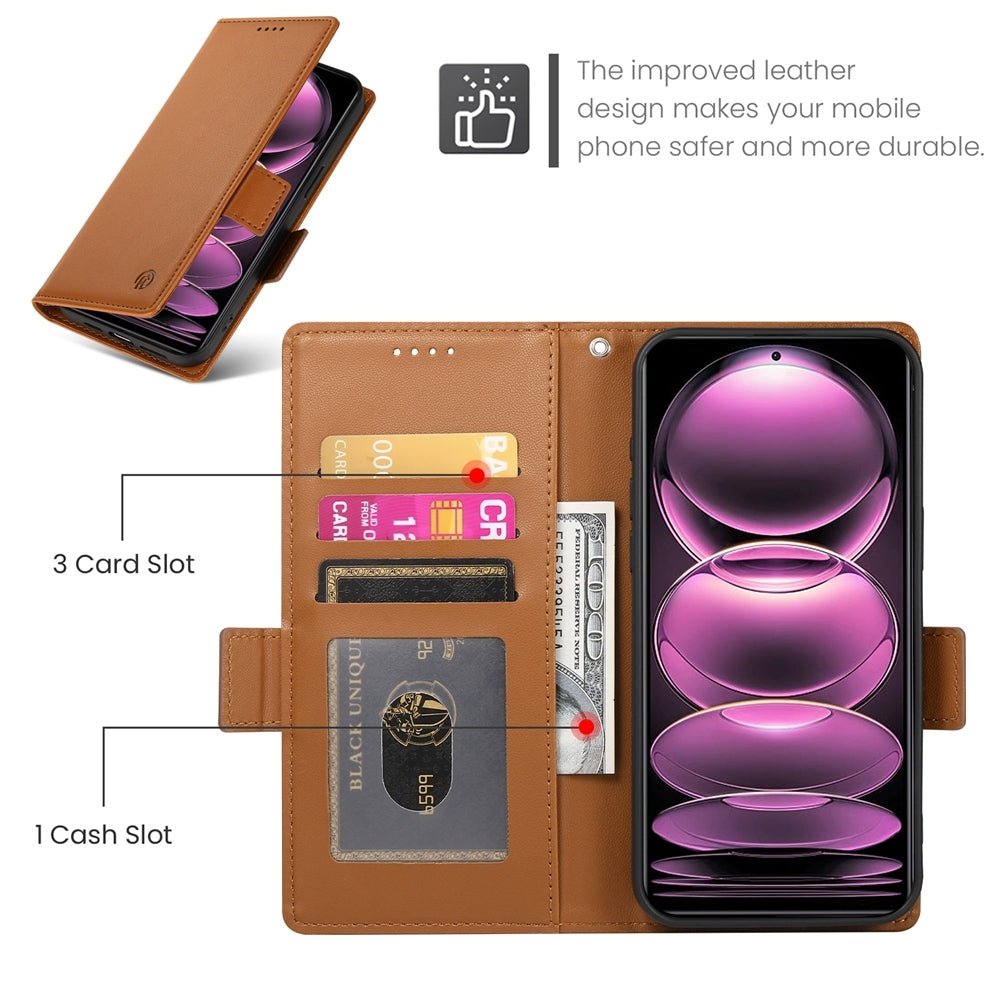 Xiaomi Redmi Note 12 Pro Speed Wallet Case - Luxury Magnetic PU Leather Flip Cover with Card Slots, Stand & Shockproof Protection
