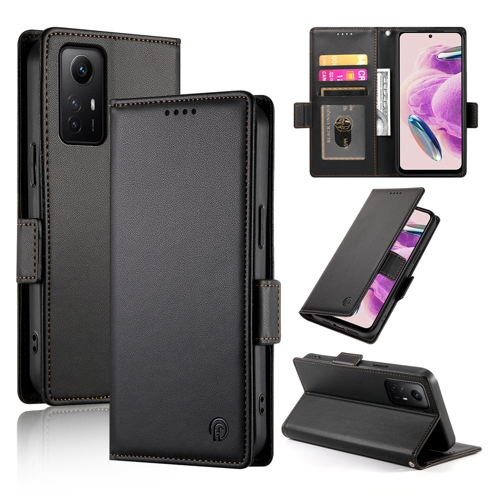 Xiaomi Redmi Note 12S 4G Wallet Case - Luxury Magnetic PU Leather Flip Cover with Card Slots, Stand & Shockproof Protection