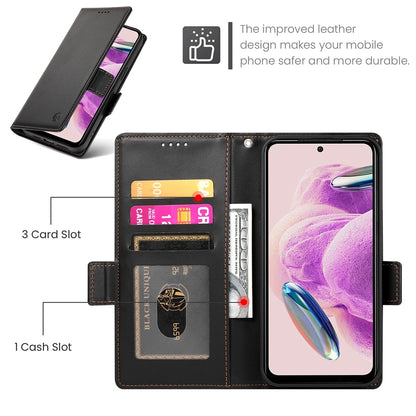 Xiaomi Redmi Note 12S 4G Wallet Case - Luxury Magnetic PU Leather Flip Cover with Card Slots, Stand & Shockproof Protection