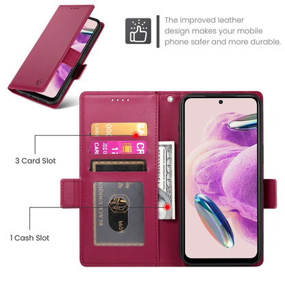 Xiaomi Redmi Note 12S 4G Wallet Case - Luxury Magnetic PU Leather Flip Cover with Card Slots, Stand & Shockproof Protection