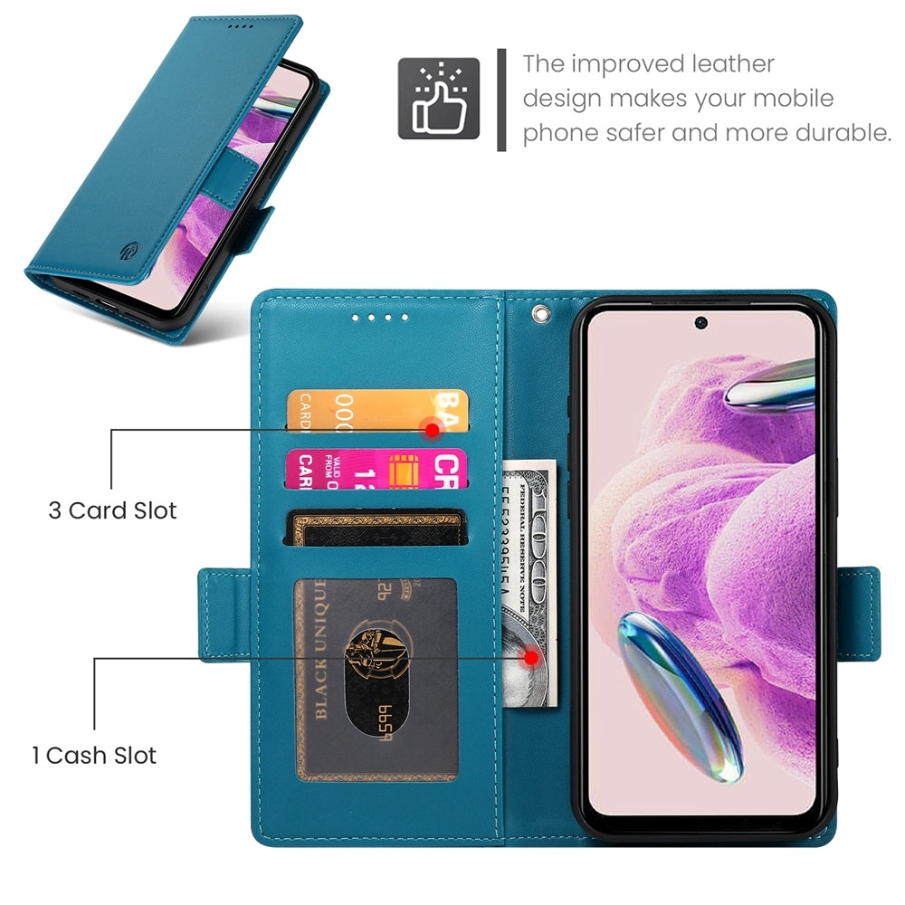 Xiaomi Redmi Note 12S 4G Wallet Case - Luxury Magnetic PU Leather Flip Cover with Card Slots, Stand & Shockproof Protection