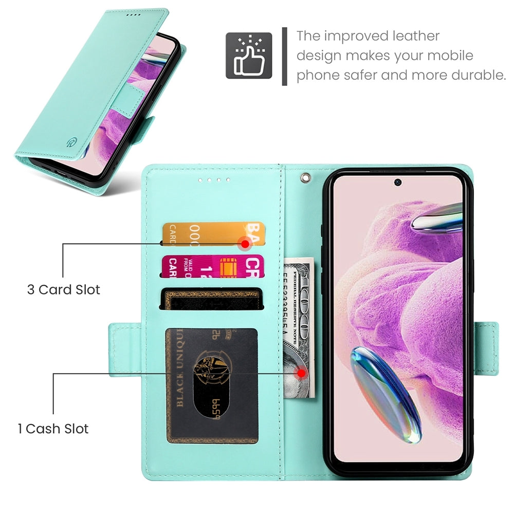 Xiaomi Redmi Note 12S 4G Wallet Case - Luxury Magnetic PU Leather Flip Cover with Card Slots, Stand & Shockproof Protection