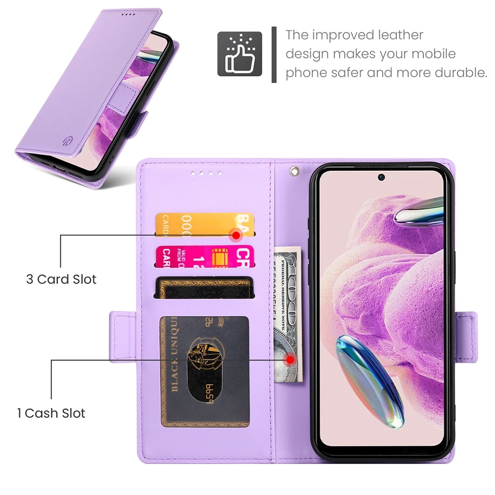 Xiaomi Redmi Note 12S 4G Wallet Case - Luxury Magnetic PU Leather Flip Cover with Card Slots, Stand & Shockproof Protection
