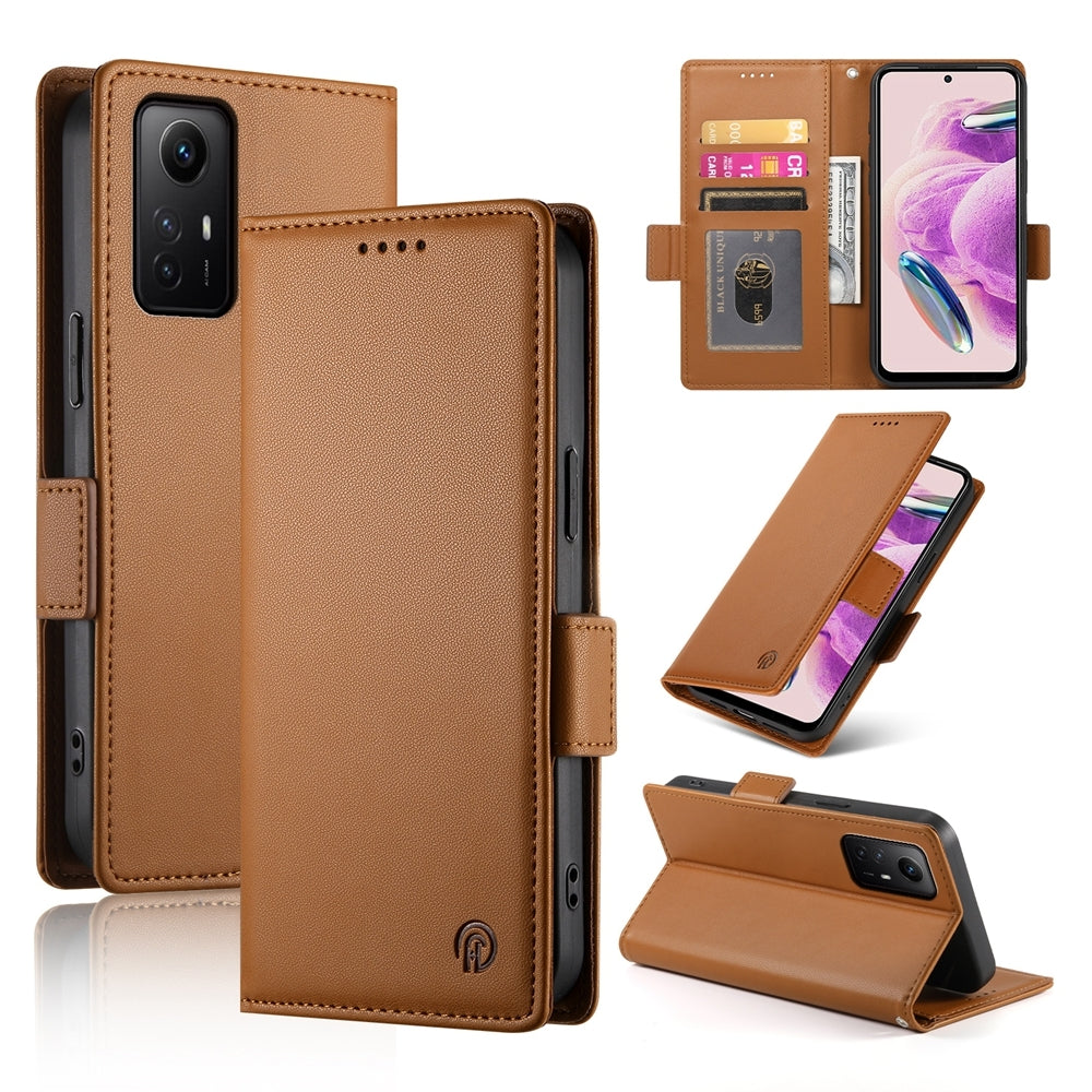 Xiaomi Redmi Note 12S 4G Wallet Case - Luxury Magnetic PU Leather Flip Cover with Card Slots, Stand & Shockproof Protection