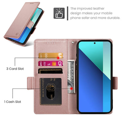 Xiaomi Redmi Note 13 4G Wallet Case - Luxury Magnetic PU Leather Flip Cover with Card Slots, Stand & Shockproof Protection