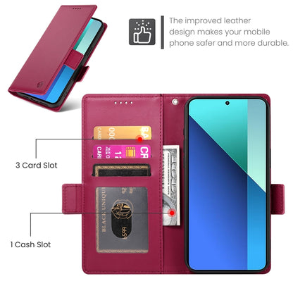 Xiaomi Redmi Note 13 4G Wallet Case - Luxury Magnetic PU Leather Flip Cover with Card Slots, Stand & Shockproof Protection
