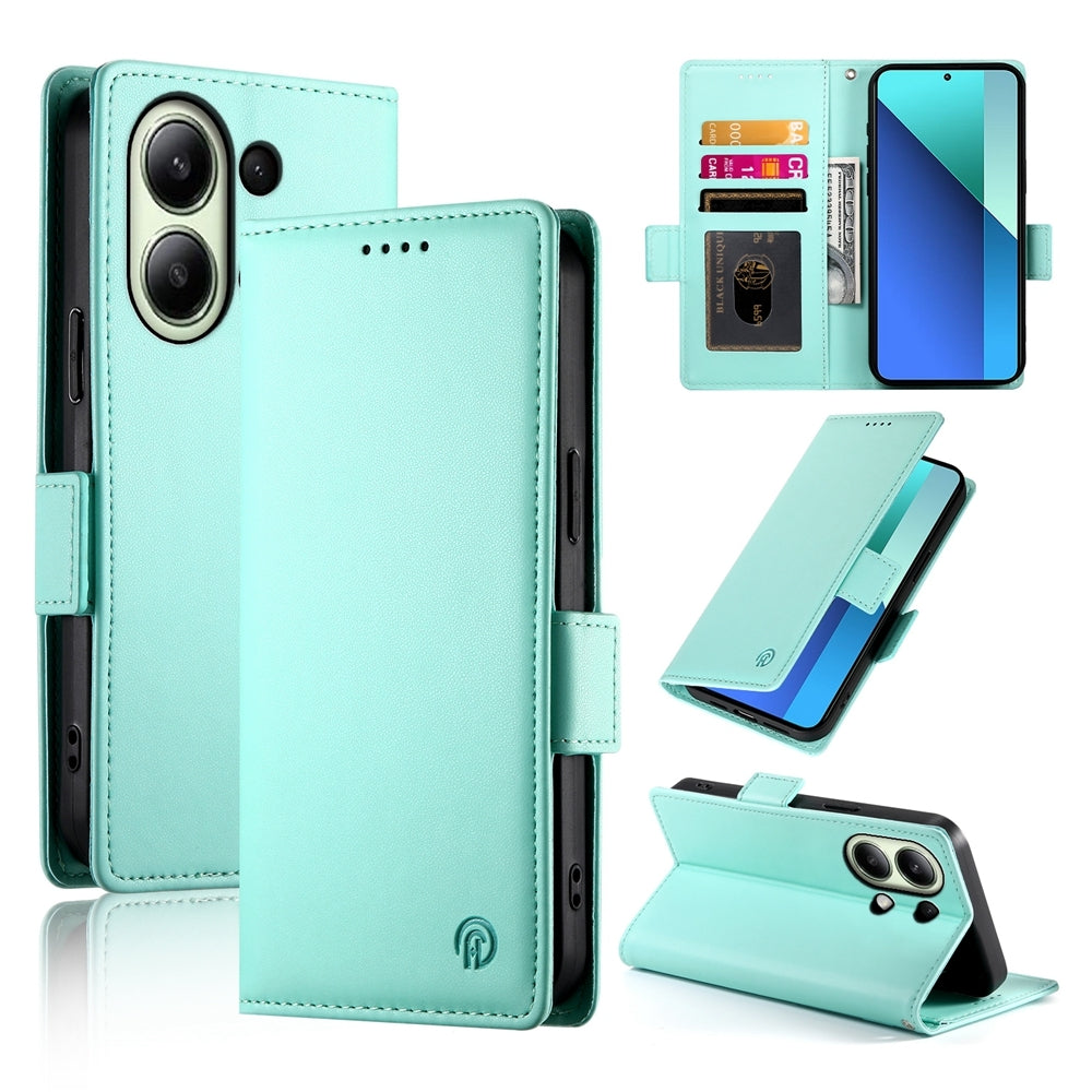 Xiaomi Redmi Note 13 4G Wallet Case - Luxury Magnetic PU Leather Flip Cover with Card Slots, Stand & Shockproof Protection