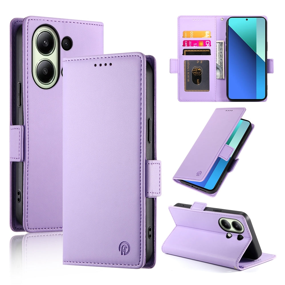 Xiaomi Redmi Note 13 4G Wallet Case - Luxury Magnetic PU Leather Flip Cover with Card Slots, Stand & Shockproof Protection