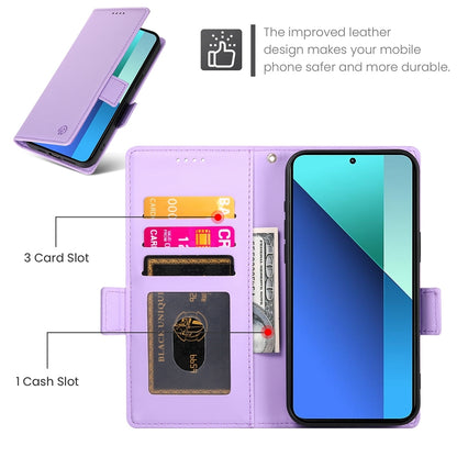 Xiaomi Redmi Note 13 4G Wallet Case - Luxury Magnetic PU Leather Flip Cover with Card Slots, Stand & Shockproof Protection