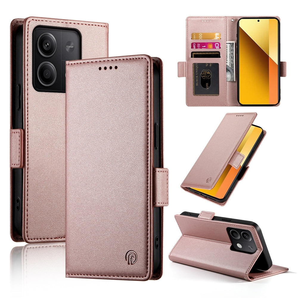 Xiaomi Redmi Note 13 5G Wallet Case - Luxury Magnetic PU Leather Flip Cover with Card Slots, Stand & Shockproof Protection