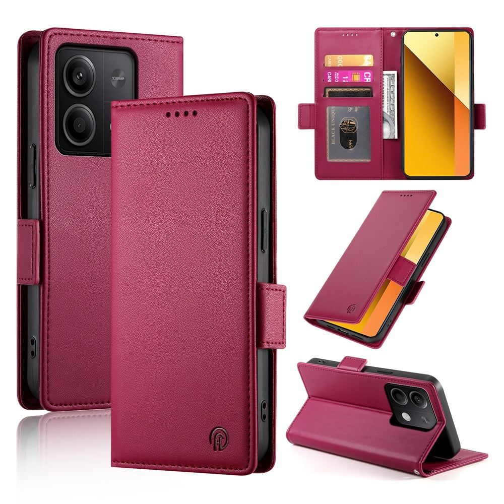Xiaomi Redmi Note 13 5G Wallet Case - Luxury Magnetic PU Leather Flip Cover with Card Slots, Stand & Shockproof Protection