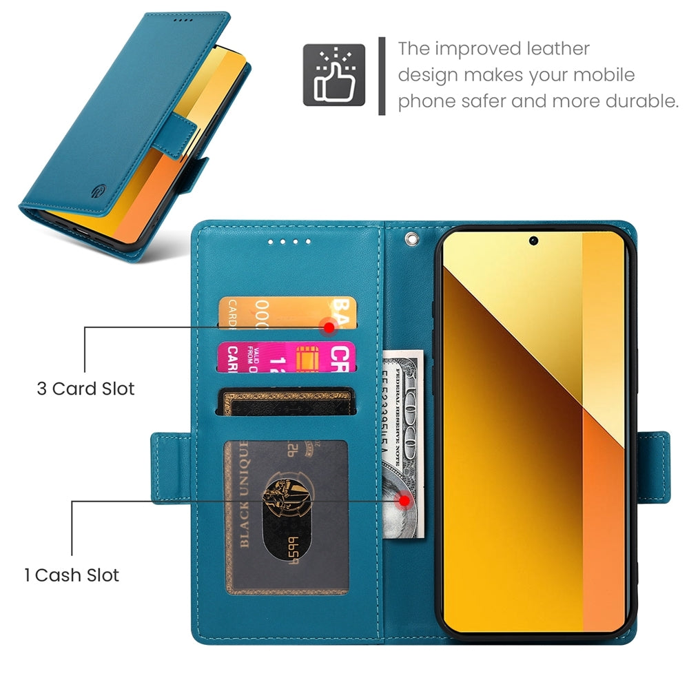 Xiaomi Redmi Note 13 5G Wallet Case - Luxury Magnetic PU Leather Flip Cover with Card Slots, Stand & Shockproof Protection