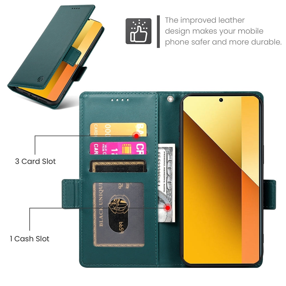 Xiaomi Redmi Note 13 5G Wallet Case - Luxury Magnetic PU Leather Flip Cover with Card Slots, Stand & Shockproof Protection