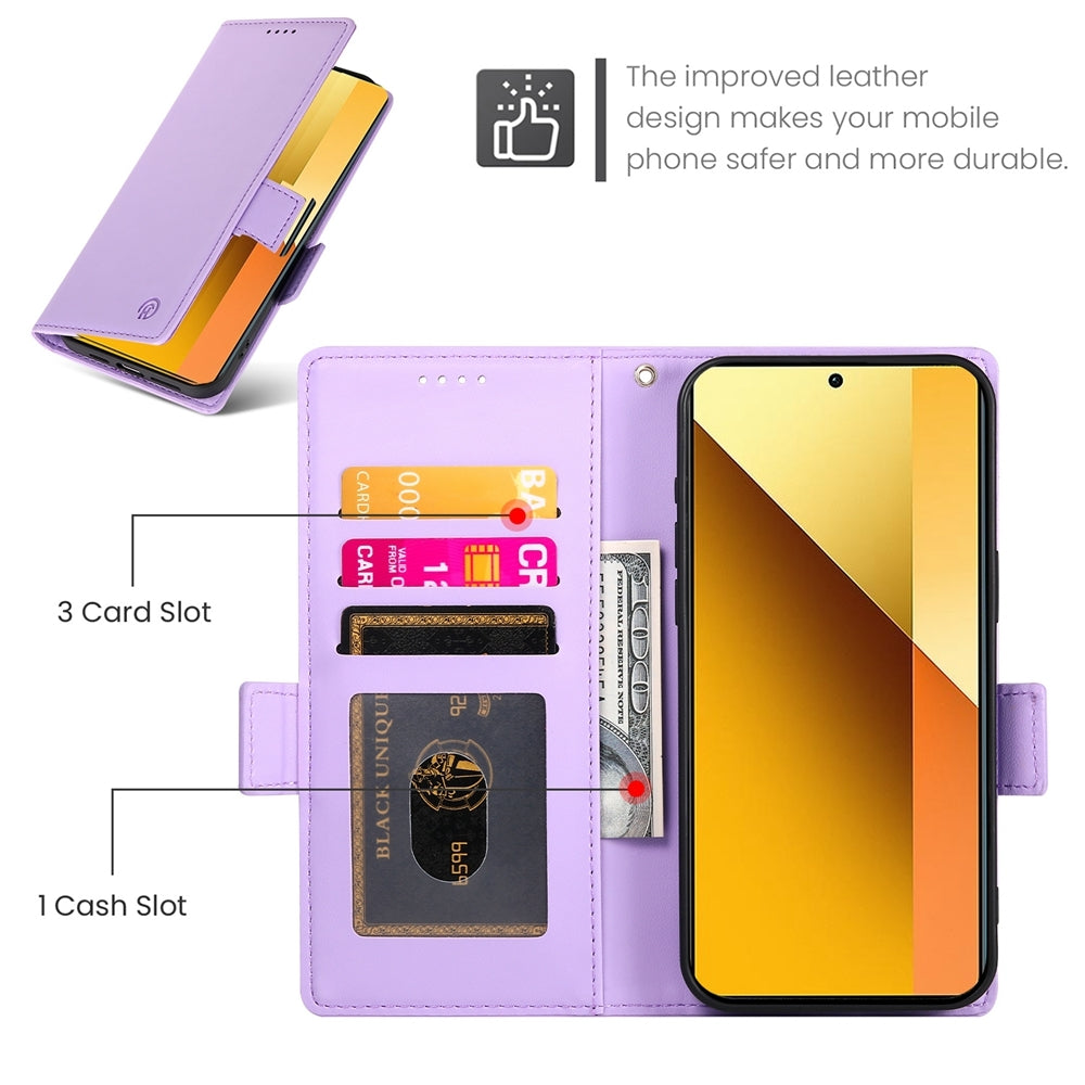 Xiaomi Redmi Note 13 5G Wallet Case - Luxury Magnetic PU Leather Flip Cover with Card Slots, Stand & Shockproof Protection