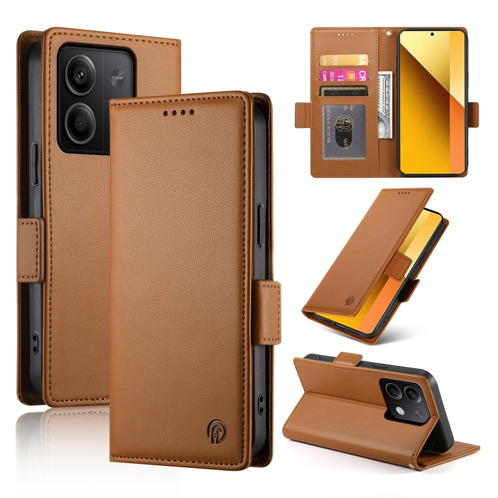 Xiaomi Redmi Note 13 5G Wallet Case - Luxury Magnetic PU Leather Flip Cover with Card Slots, Stand & Shockproof Protection