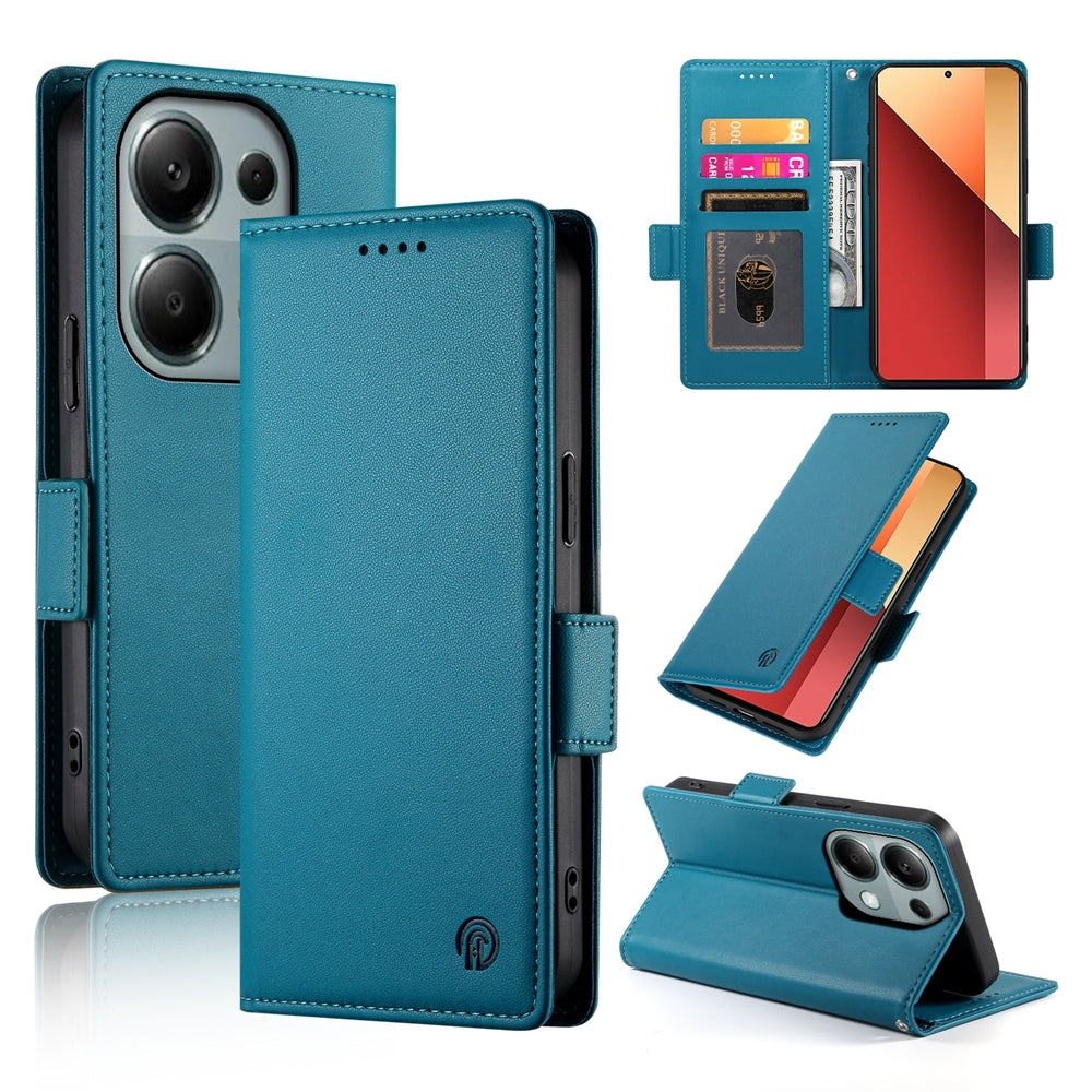 Xiaomi Redmi Note 13 Pro 4G Wallet Case - Luxury Magnetic PU Leather Flip Cover with Card Slots, Stand & Shockproof Protection