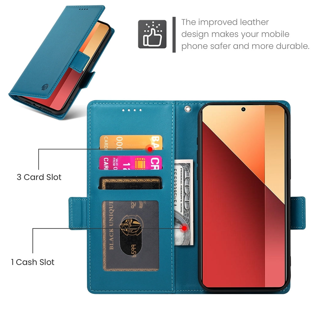Xiaomi Redmi Note 13 Pro 4G Wallet Case - Luxury Magnetic PU Leather Flip Cover with Card Slots, Stand & Shockproof Protection