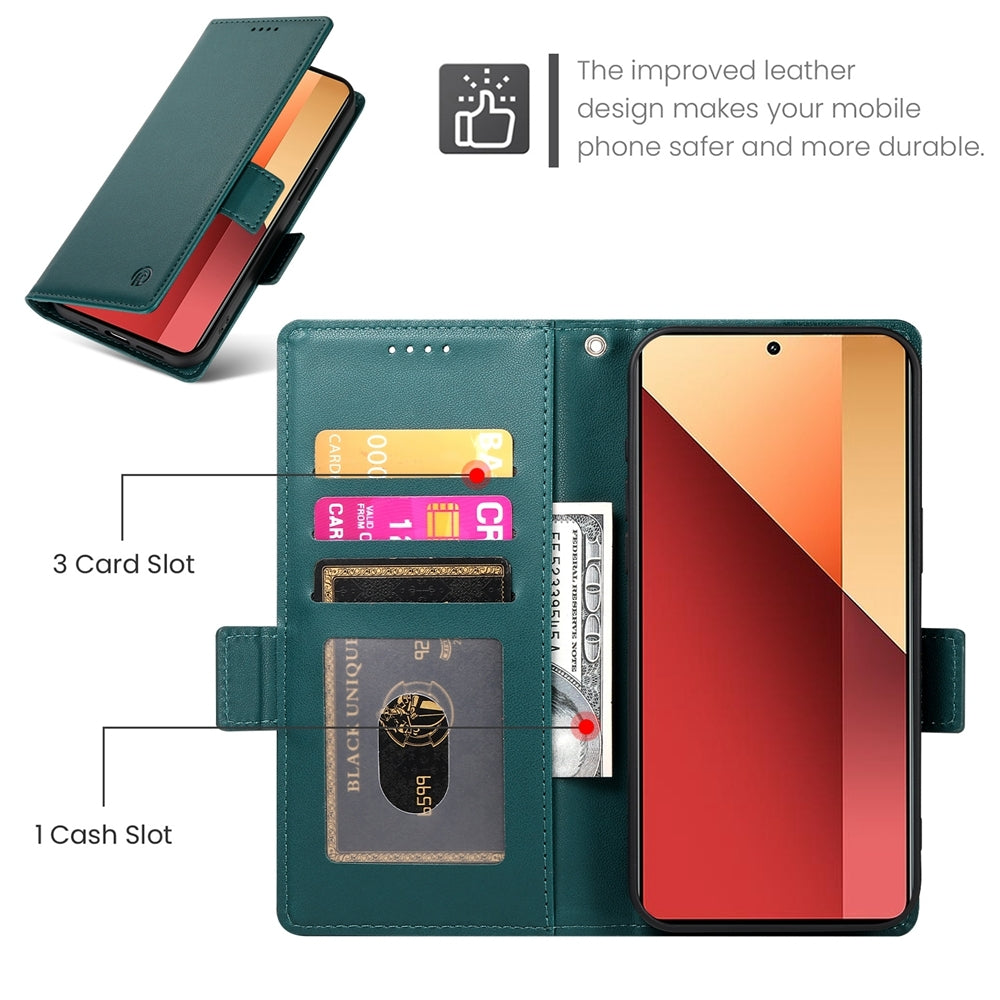 Xiaomi Redmi Note 13 Pro 4G Wallet Case - Luxury Magnetic PU Leather Flip Cover with Card Slots, Stand & Shockproof Protection