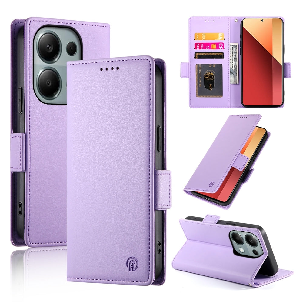 Xiaomi Redmi Note 13 Pro 4G Wallet Case - Luxury Magnetic PU Leather Flip Cover with Card Slots, Stand & Shockproof Protection