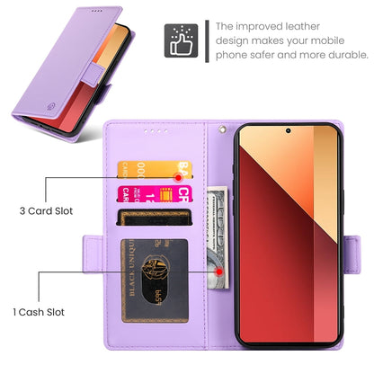 Xiaomi Redmi Note 13 Pro 4G Wallet Case - Luxury Magnetic PU Leather Flip Cover with Card Slots, Stand & Shockproof Protection