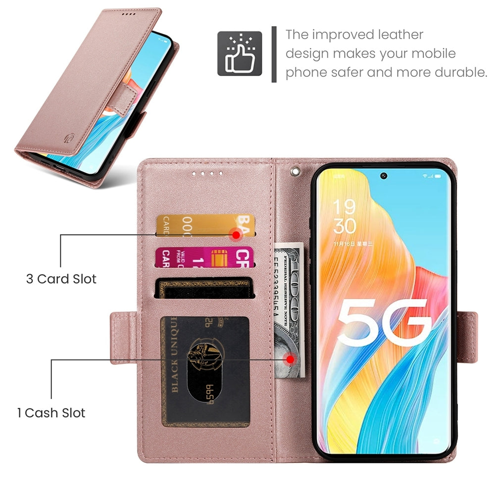 OPPO A1 Pro Wallet Case - Luxury Magnetic PU Leather Flip Cover with Card Slots, Stand & Shockproof Protection