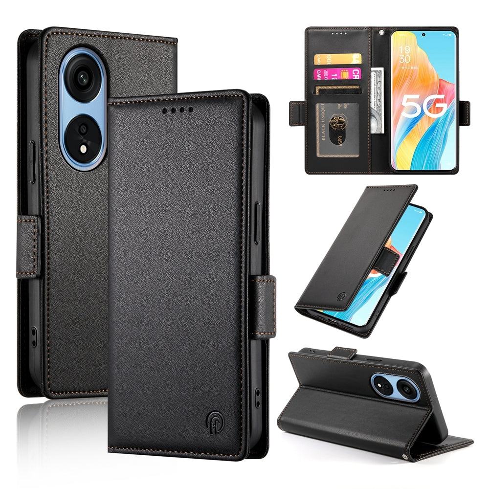 OPPO Reno8 T 5G Wallet Case - Luxury Magnetic PU Leather Flip Cover with Card Slots, Stand & Shockproof Protection