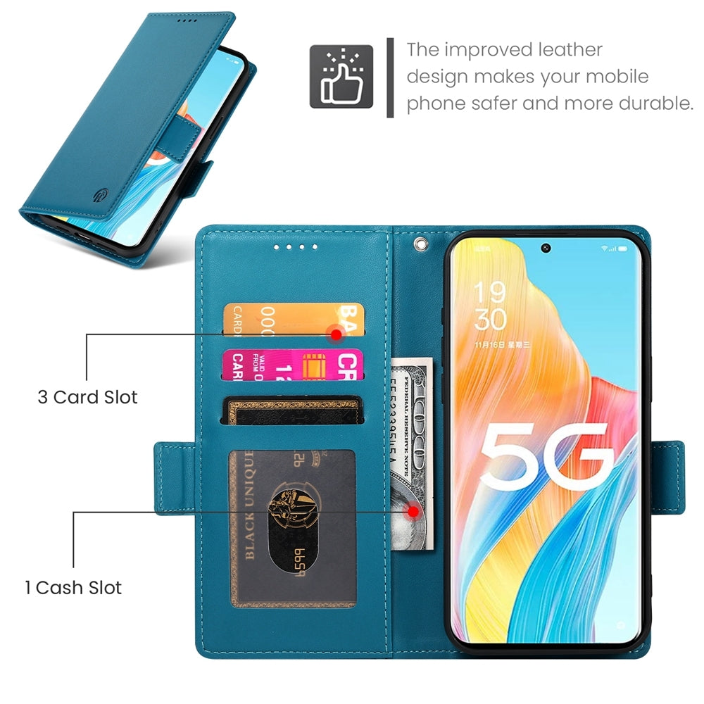 OPPO A1 Pro Wallet Case - Luxury Magnetic PU Leather Flip Cover with Card Slots, Stand & Shockproof Protection