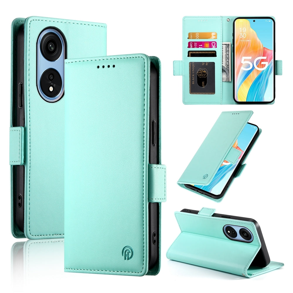 OPPO Reno8 T 5G Wallet Case - Luxury Magnetic PU Leather Flip Cover with Card Slots, Stand & Shockproof Protection