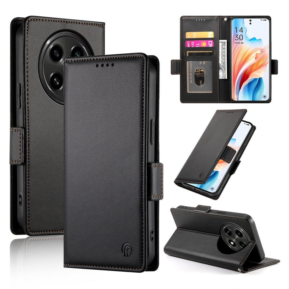 OPPO A3 Pro Wallet Case - Luxury Magnetic PU Leather Flip Cover with Card Slots, Stand & Shockproof Protection