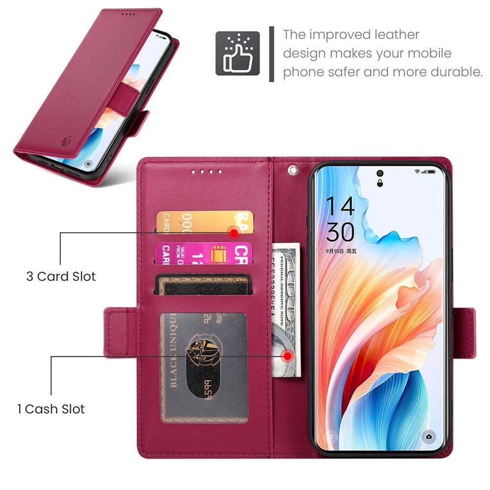 OPPO A3 Pro Wallet Case - Luxury Magnetic PU Leather Flip Cover with Card Slots, Stand & Shockproof Protection