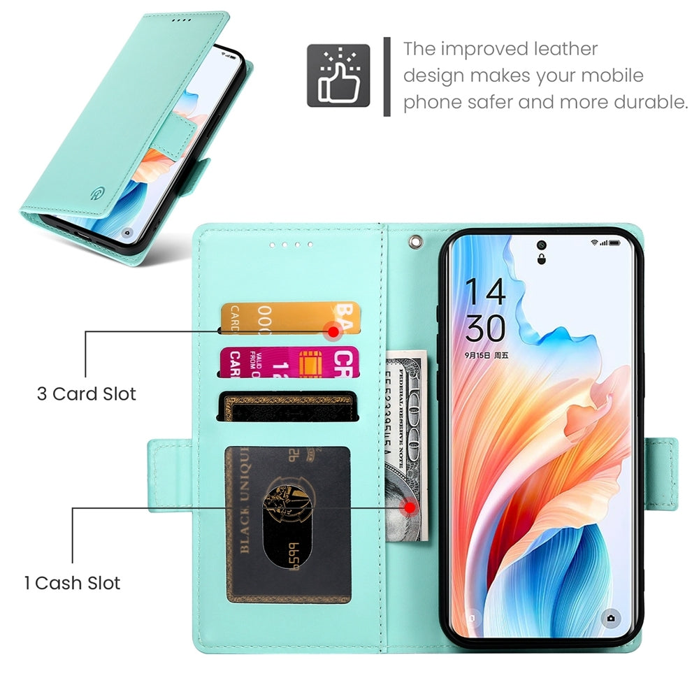 OPPO A3 Pro Wallet Case - Luxury Magnetic PU Leather Flip Cover with Card Slots, Stand & Shockproof Protection