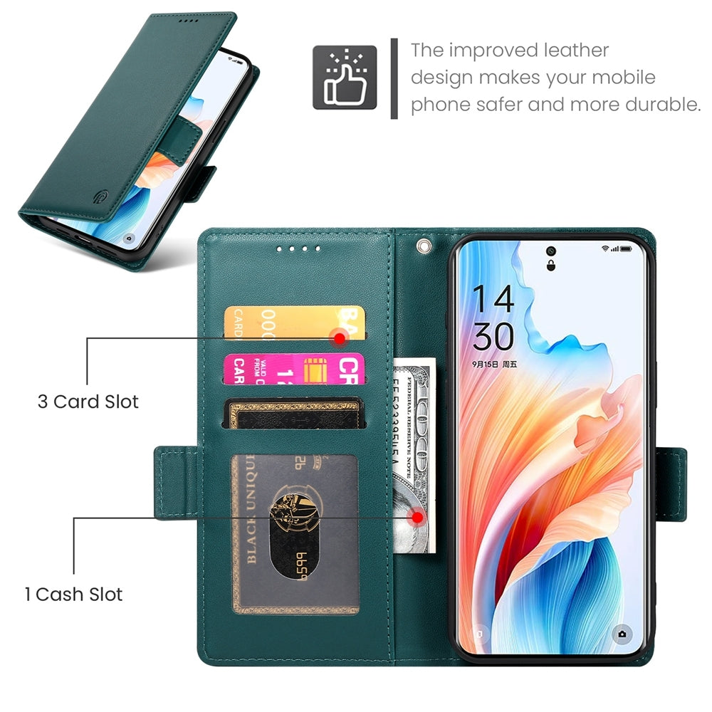 OPPO A3 Pro Wallet Case - Luxury Magnetic PU Leather Flip Cover with Card Slots, Stand & Shockproof Protection