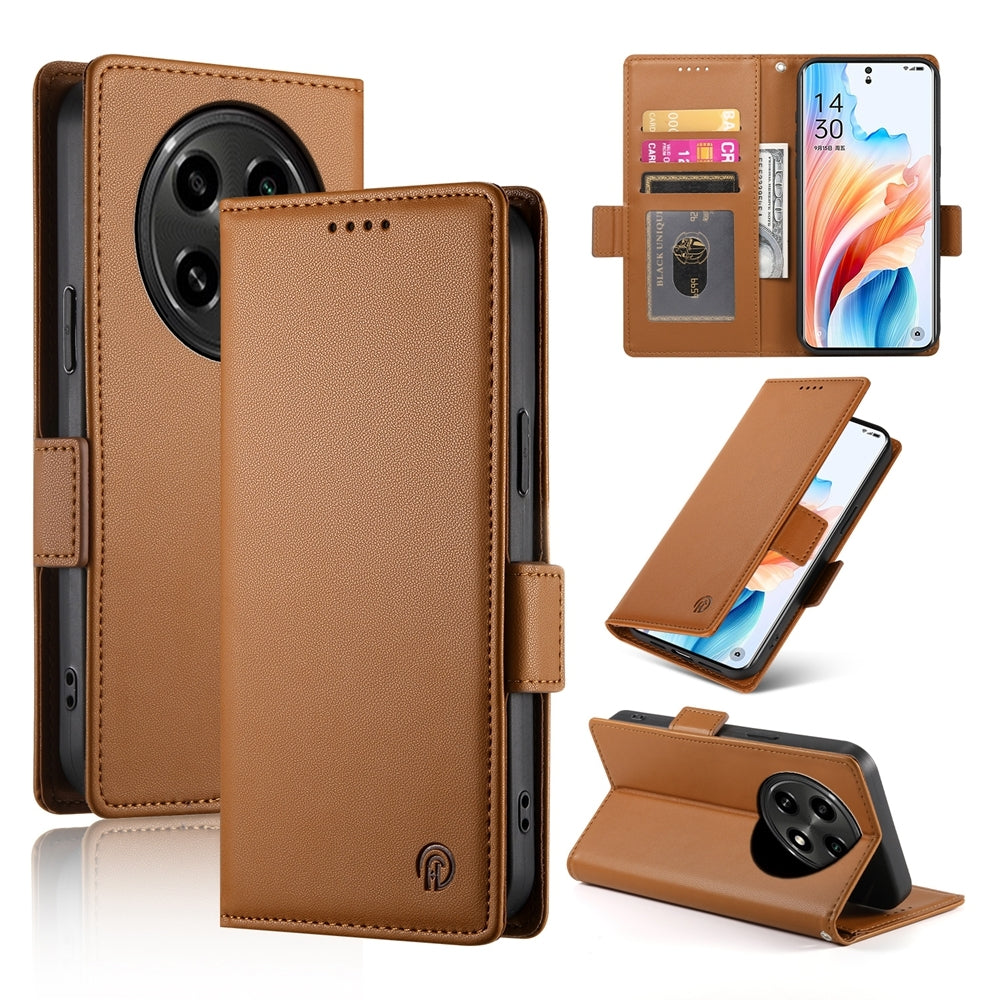 OPPO A3 Pro Wallet Case - Luxury Magnetic PU Leather Flip Cover with Card Slots, Stand & Shockproof Protection