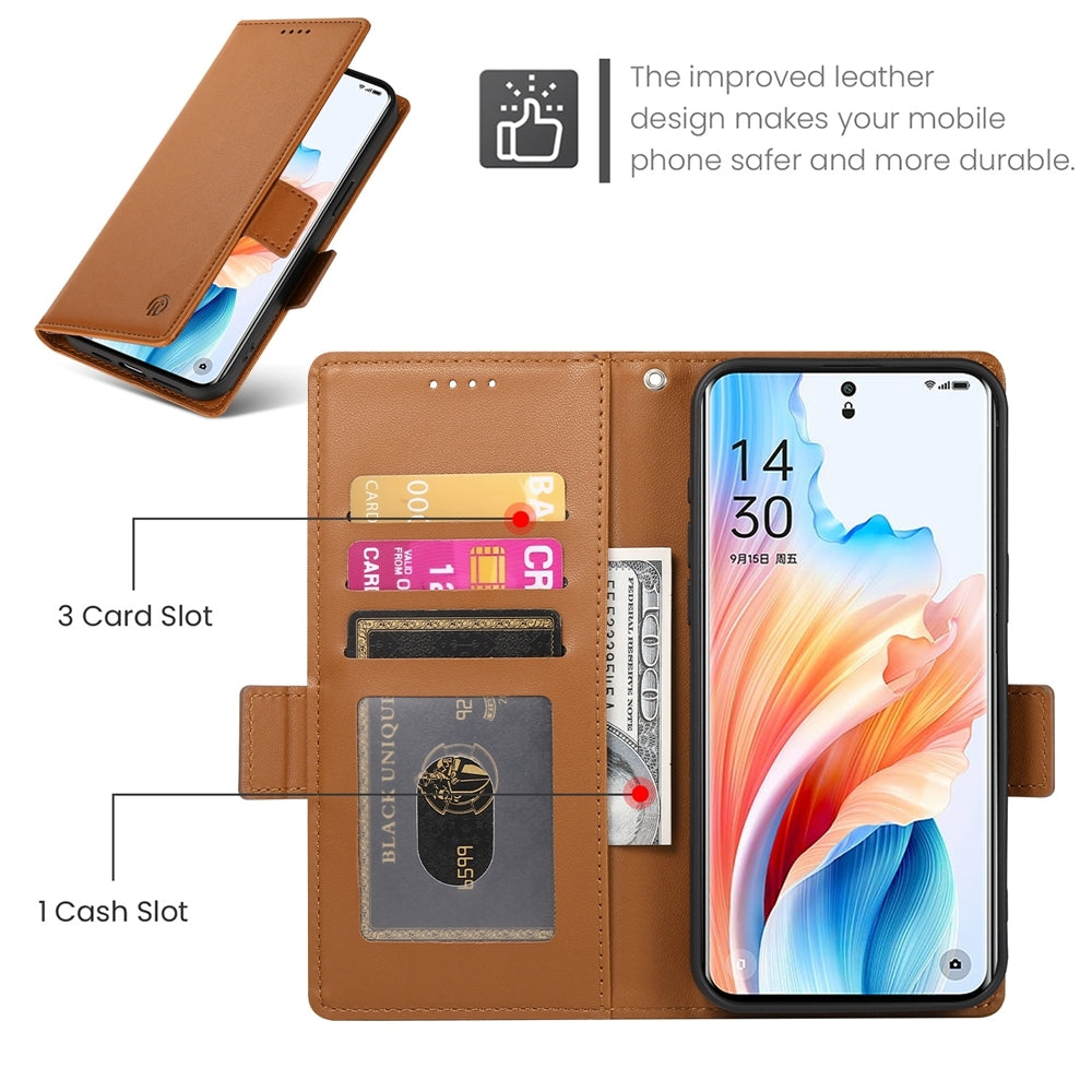 OPPO A2 Pro Wallet Case - Luxury Magnetic PU Leather Flip Cover with Card Slots, Stand & Shockproof Protection