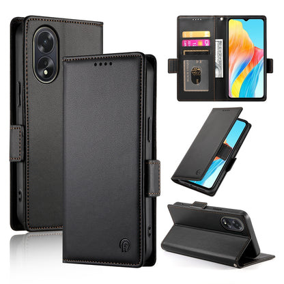 OPPO A18 4G Wallet Case - Luxury Magnetic PU Leather Flip Cover with Card Slots, Stand & Shockproof Protection