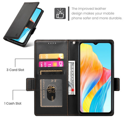 OPPO A18 4G Wallet Case - Luxury Magnetic PU Leather Flip Cover with Card Slots, Stand & Shockproof Protection