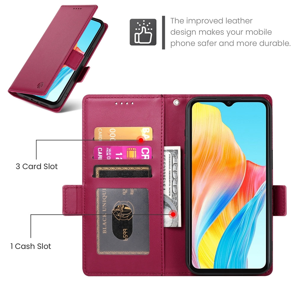 OPPO A38 4G Wallet Case - Luxury Magnetic PU Leather Flip Cover with Card Slots, Stand & Shockproof Protection