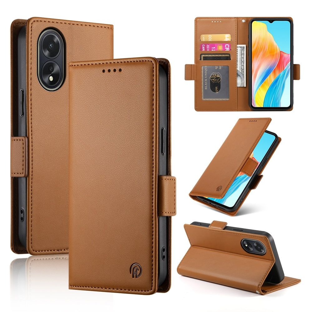 OPPO A38 4G Wallet Case - Luxury Magnetic PU Leather Flip Cover with Card Slots, Stand & Shockproof Protection