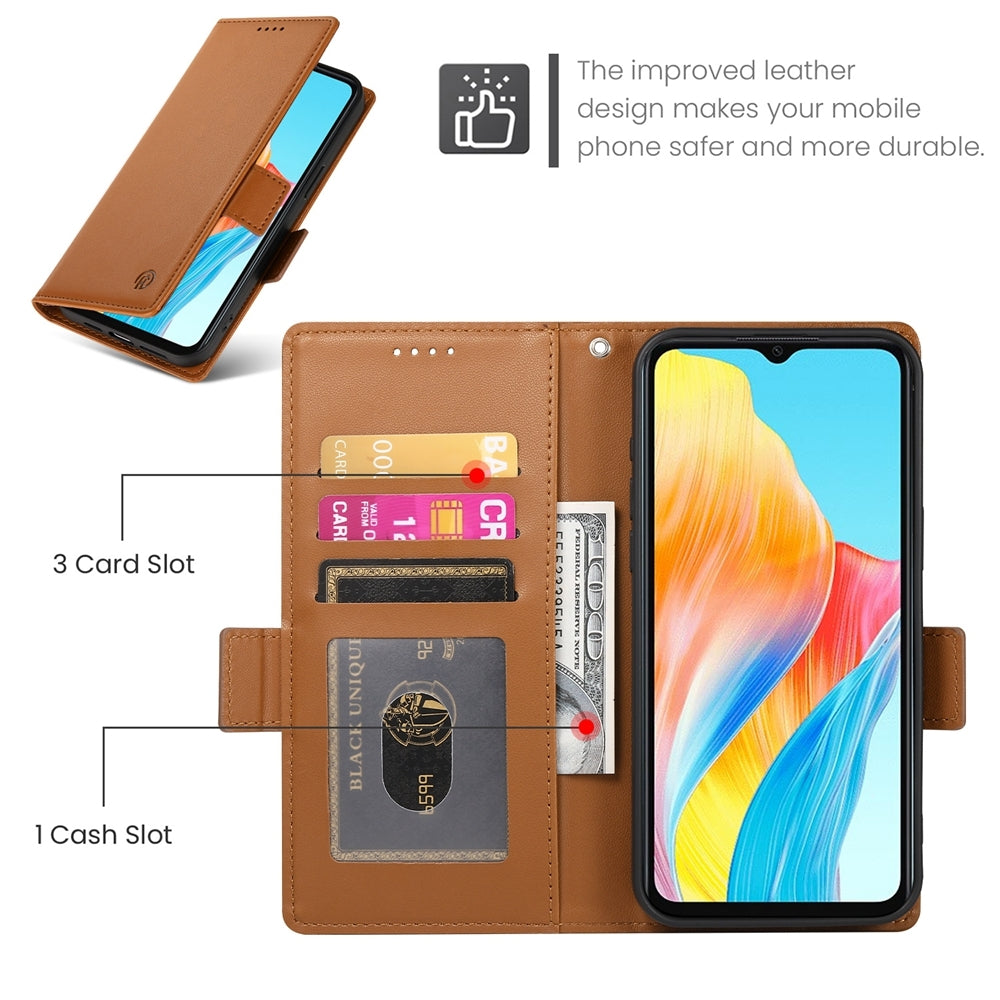 OPPO A38 4G Wallet Case - Luxury Magnetic PU Leather Flip Cover with Card Slots, Stand & Shockproof Protection