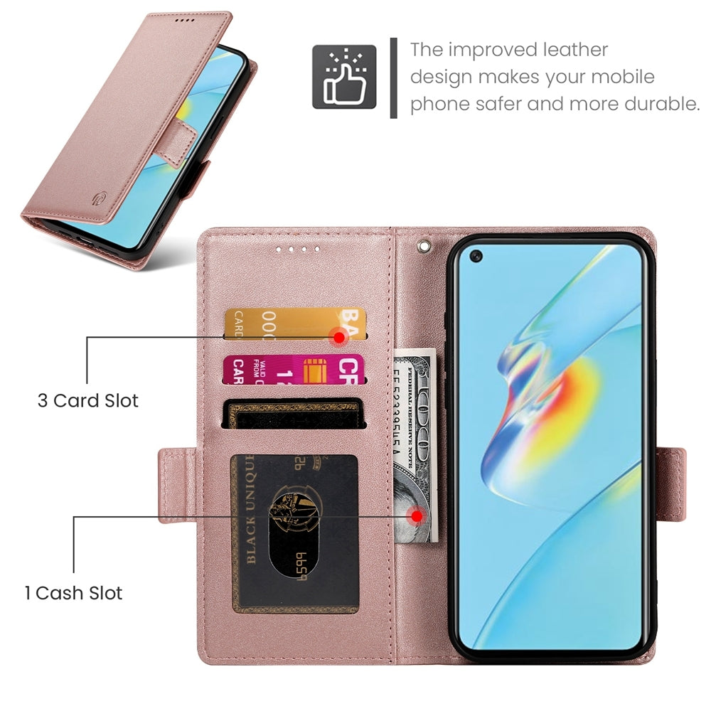 OPPO A54/A54s Wallet Case - Luxury Magnetic PU Leather Flip Cover with Card Slots, Stand & Shockproof Protection