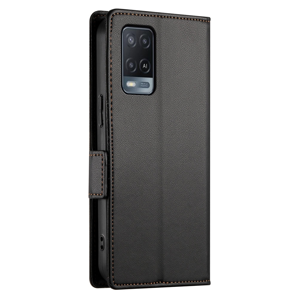 OPPO A54/A54s Wallet Case - Luxury Magnetic PU Leather Flip Cover with Card Slots, Stand & Shockproof Protection