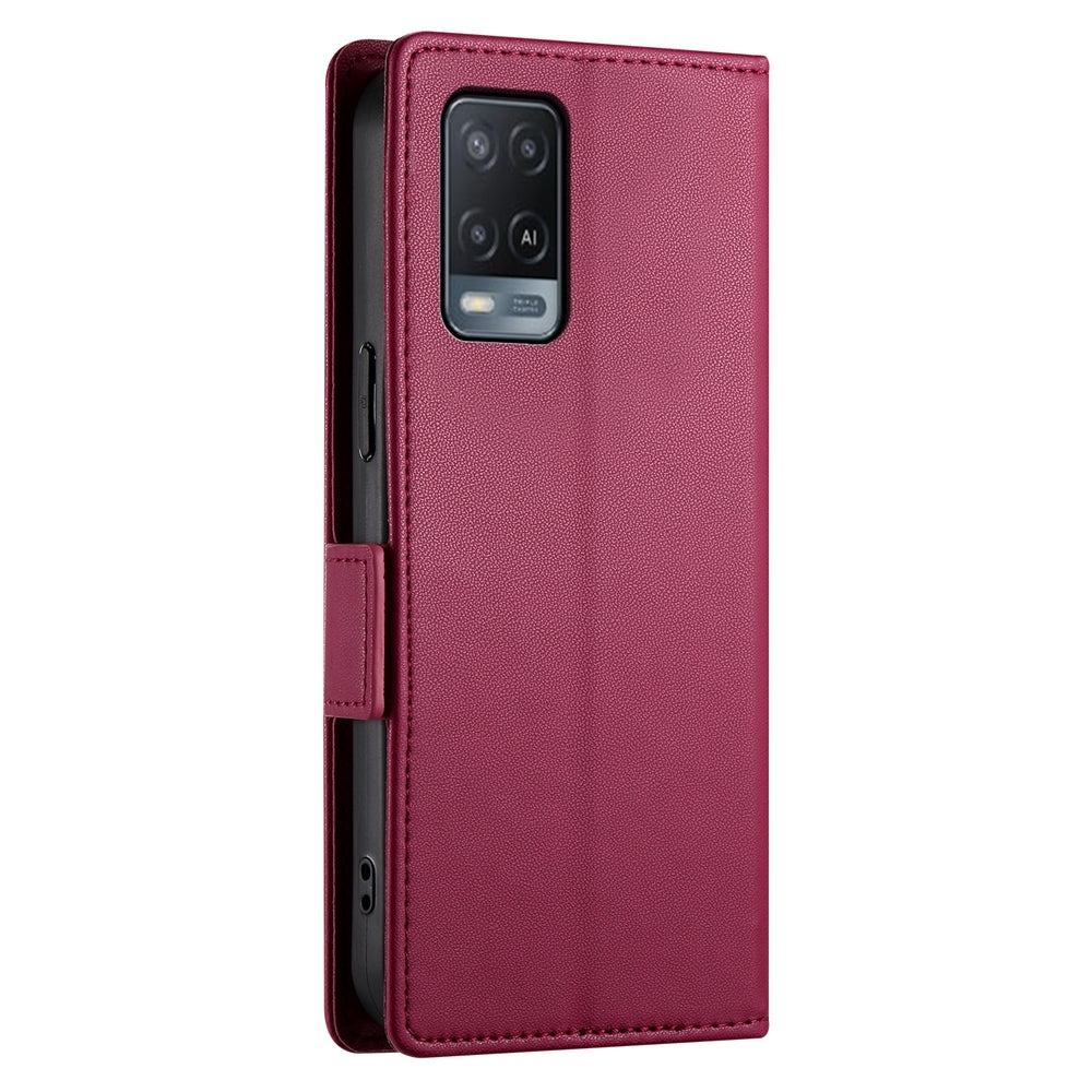 OPPO A55/A55s 5G Wallet Case - Luxury Magnetic PU Leather Flip Cover with Card Slots, Stand & Shockproof Protection
