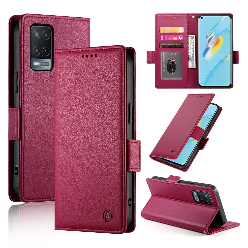 OPPO A55/A55s 5G Wallet Case - Luxury Magnetic PU Leather Flip Cover with Card Slots, Stand & Shockproof Protection