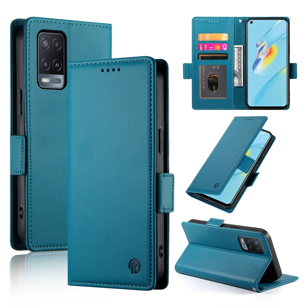 OPPO A54/A54s Wallet Case - Luxury Magnetic PU Leather Flip Cover with Card Slots, Stand & Shockproof Protection