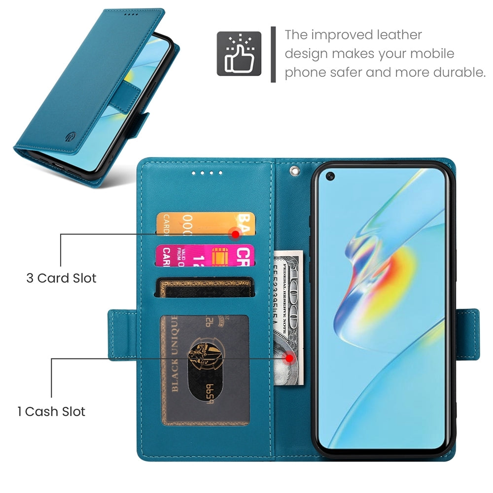 OPPO A55/A55s 5G Wallet Case - Luxury Magnetic PU Leather Flip Cover with Card Slots, Stand & Shockproof Protection