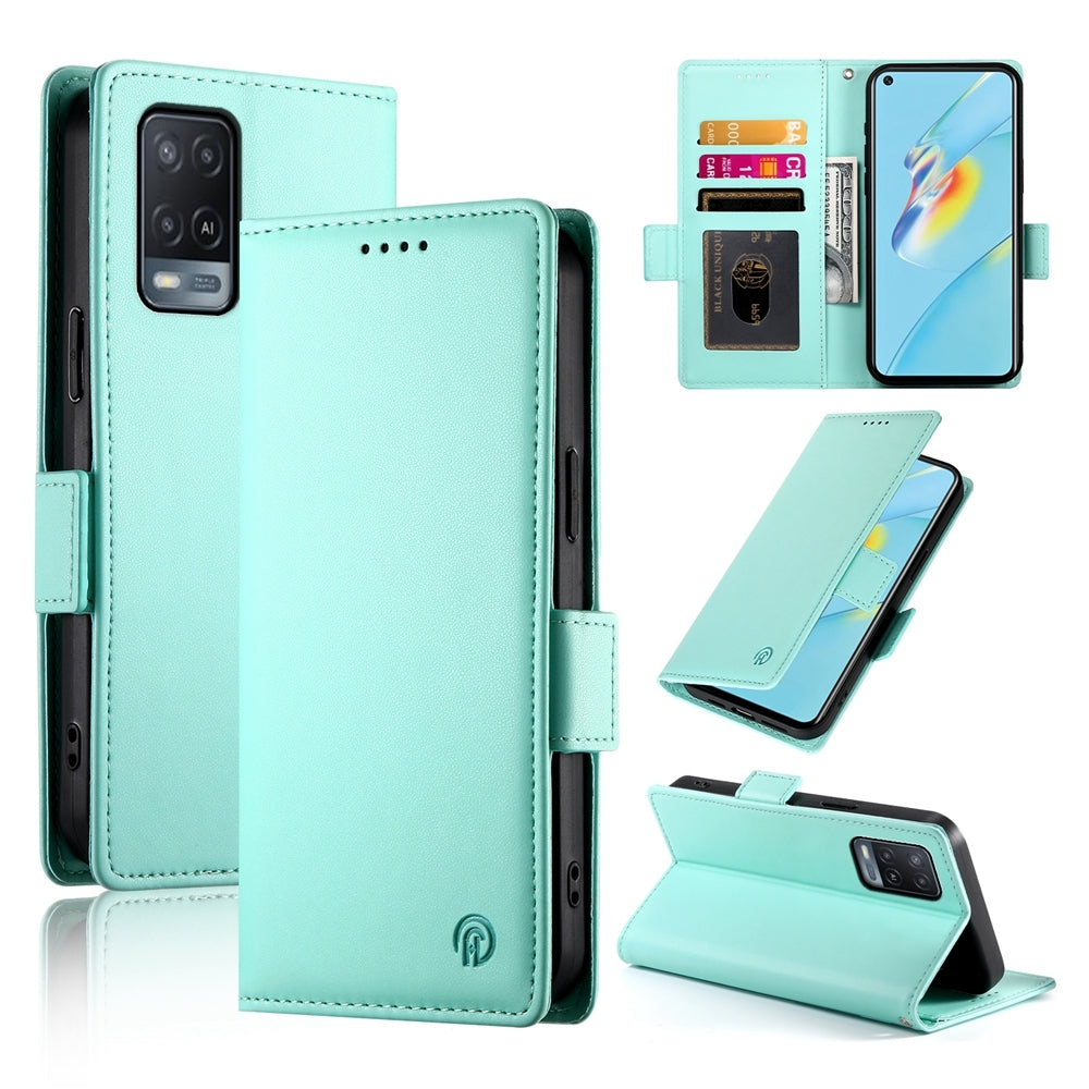 OPPO A54/A54s Wallet Case - Luxury Magnetic PU Leather Flip Cover with Card Slots, Stand & Shockproof Protection